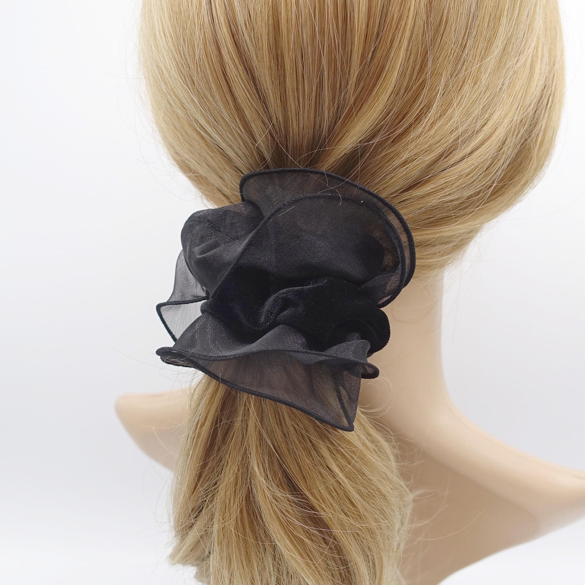 velvet scrunchies, organza edge scrunchies, hair tie scrunchies for women