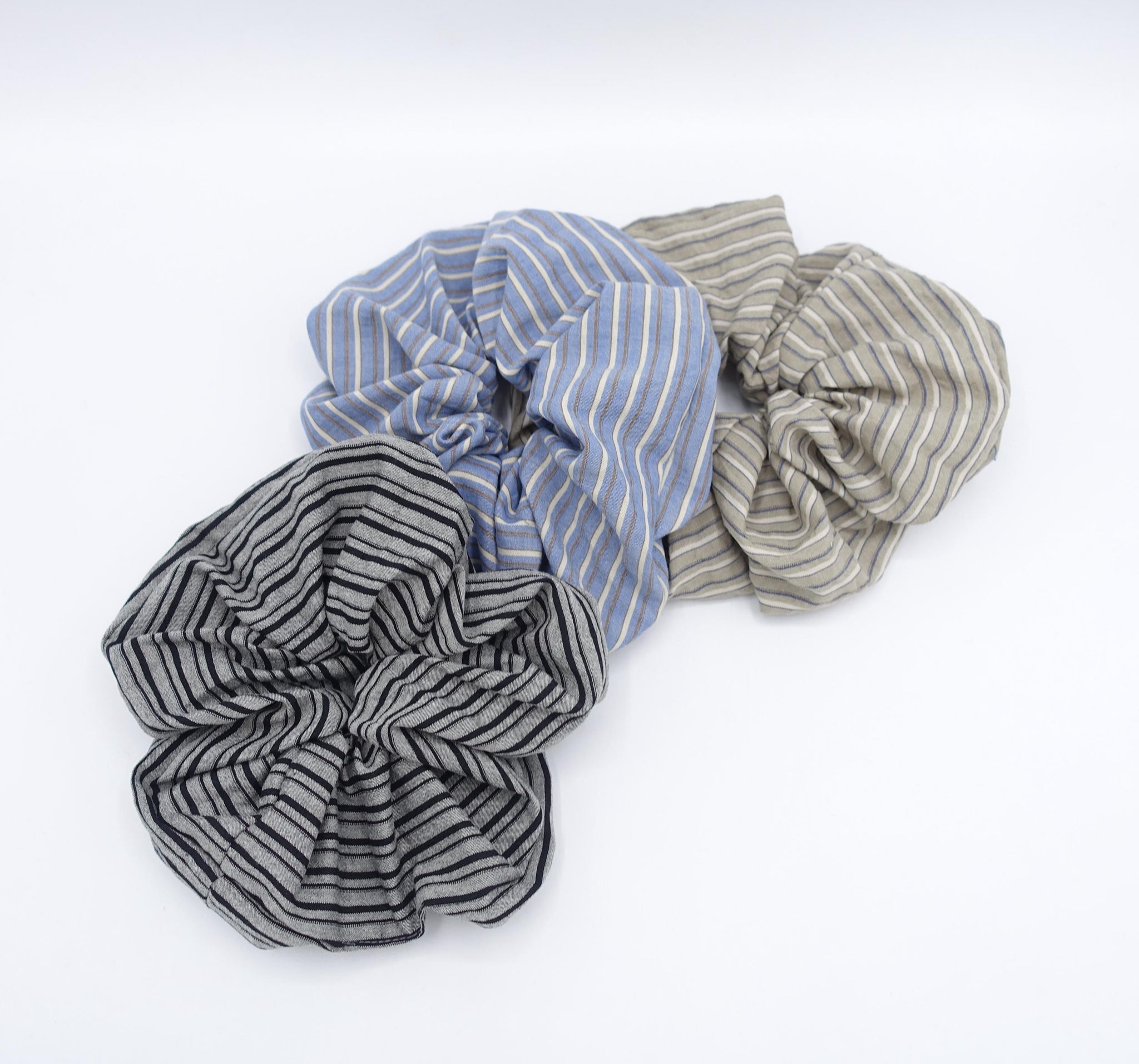 stripe scrunchies, oversized scrunchies for women