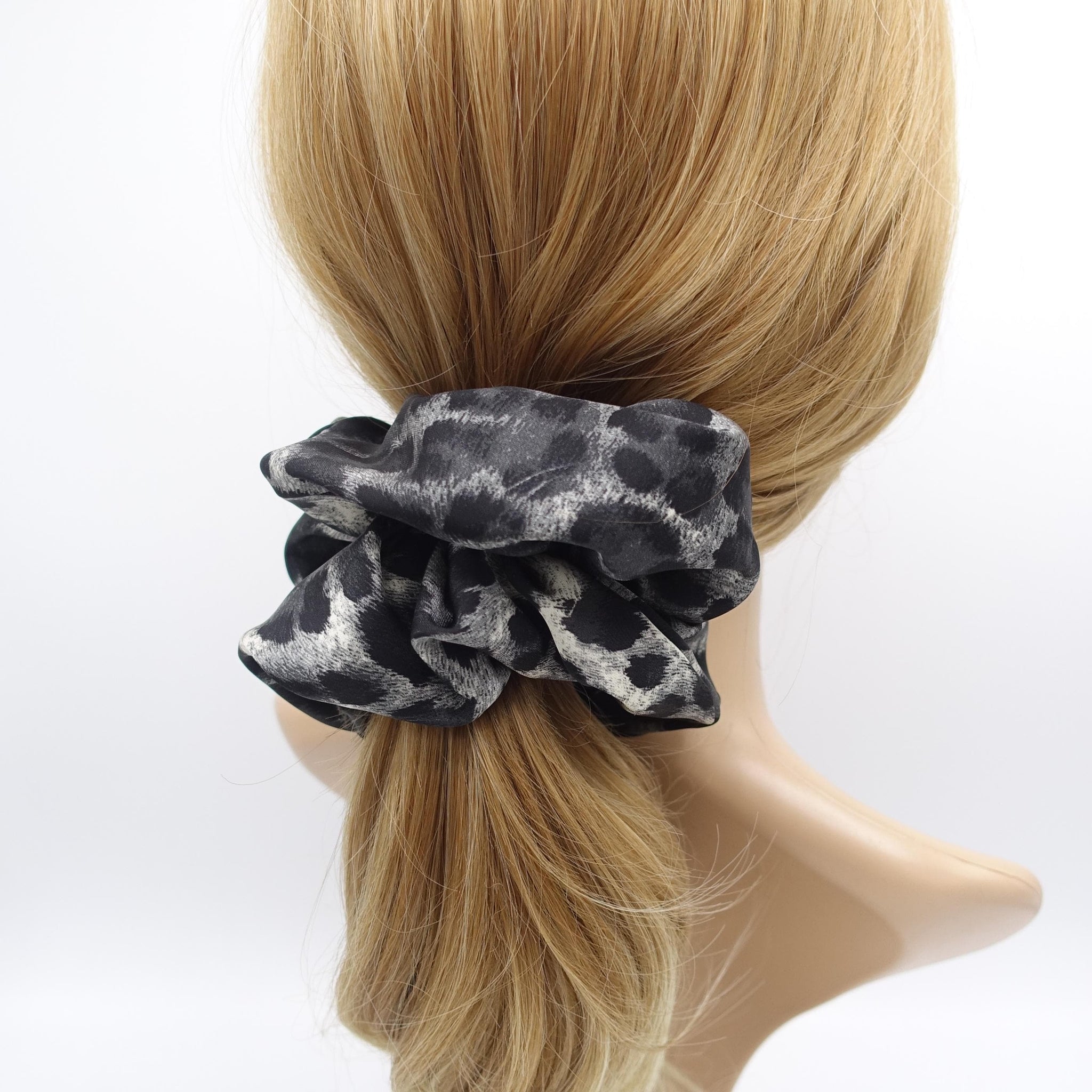 satin leopard scrunchies