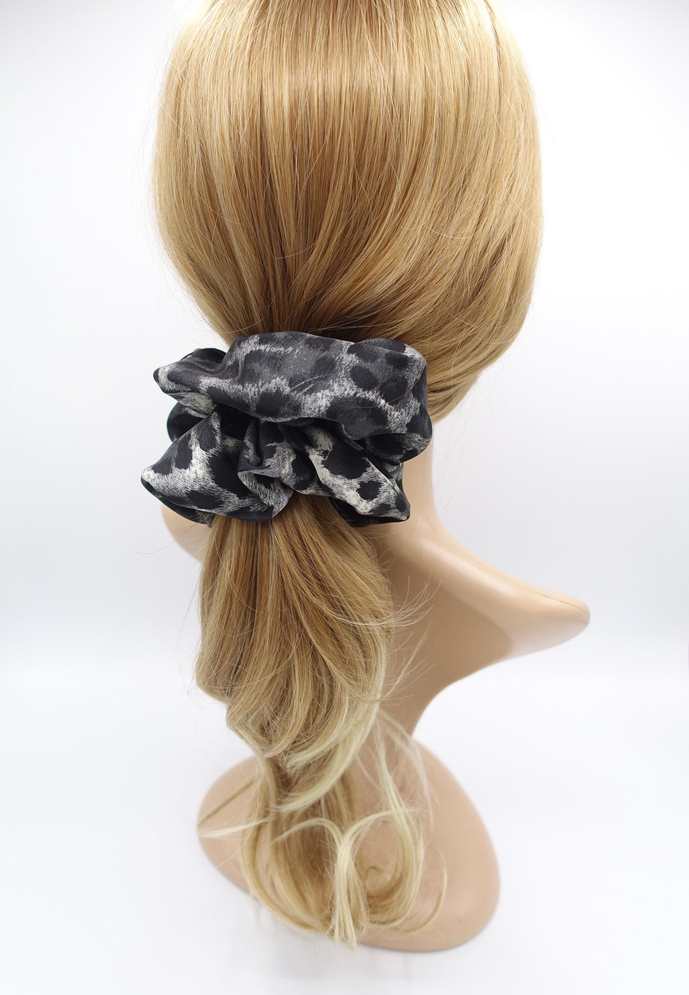 satin leopard scrunchies