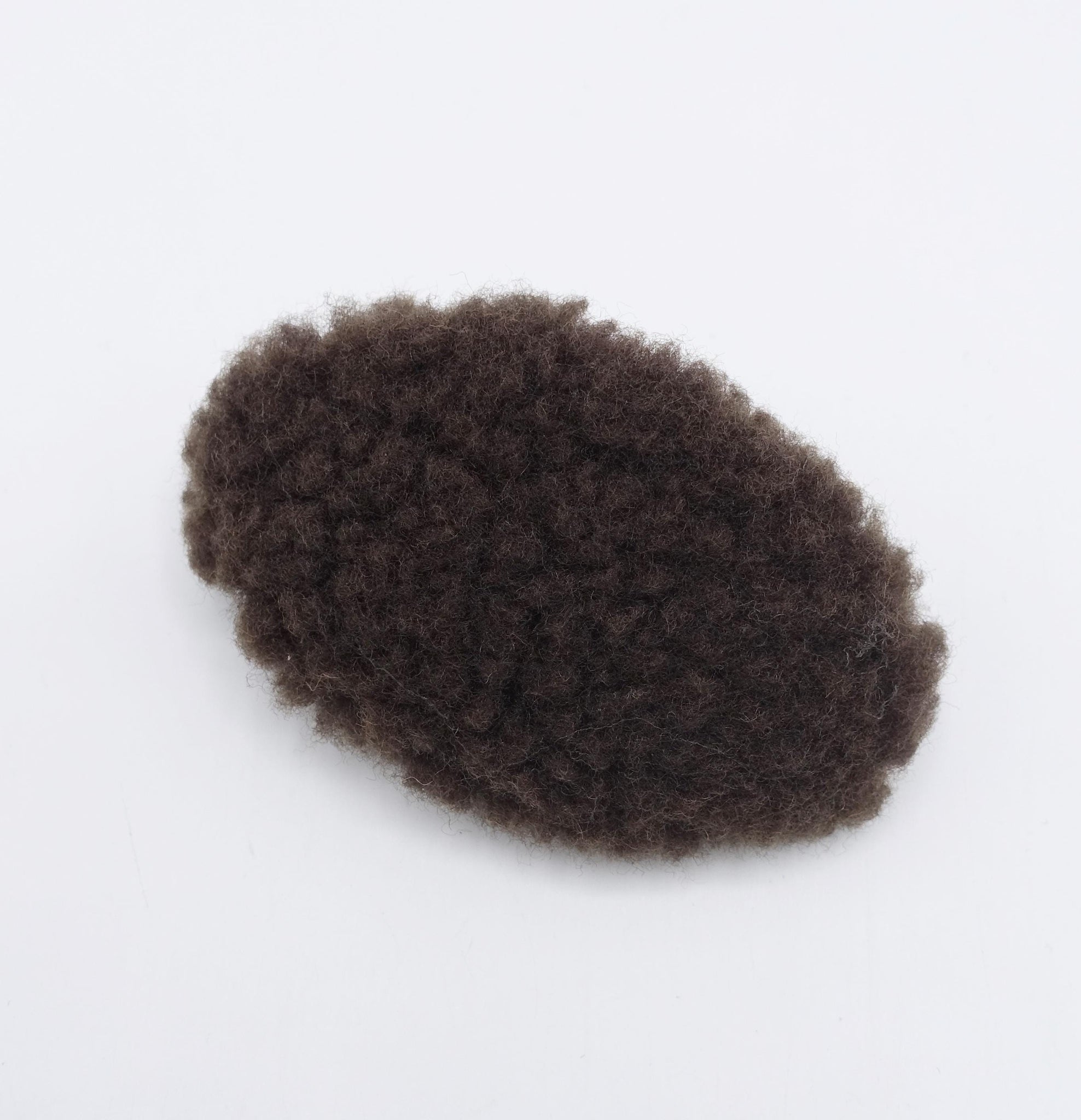 fabric fur barrette, oval barrette, Winter hair barrette