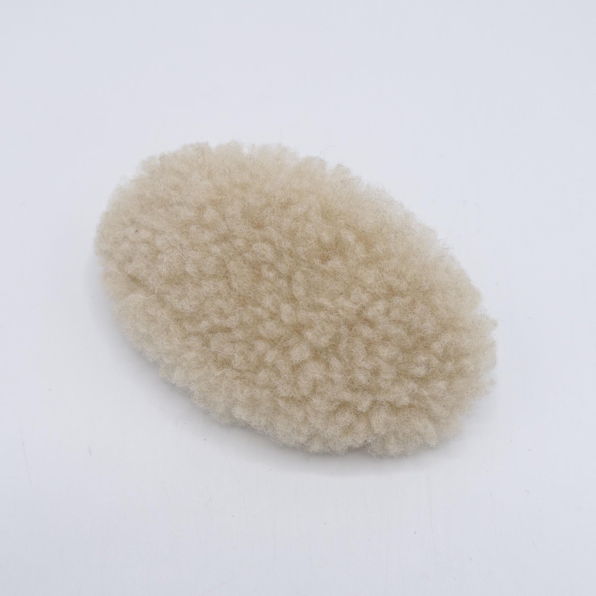 fabric fur barrette, oval barrette, Winter hair barrette