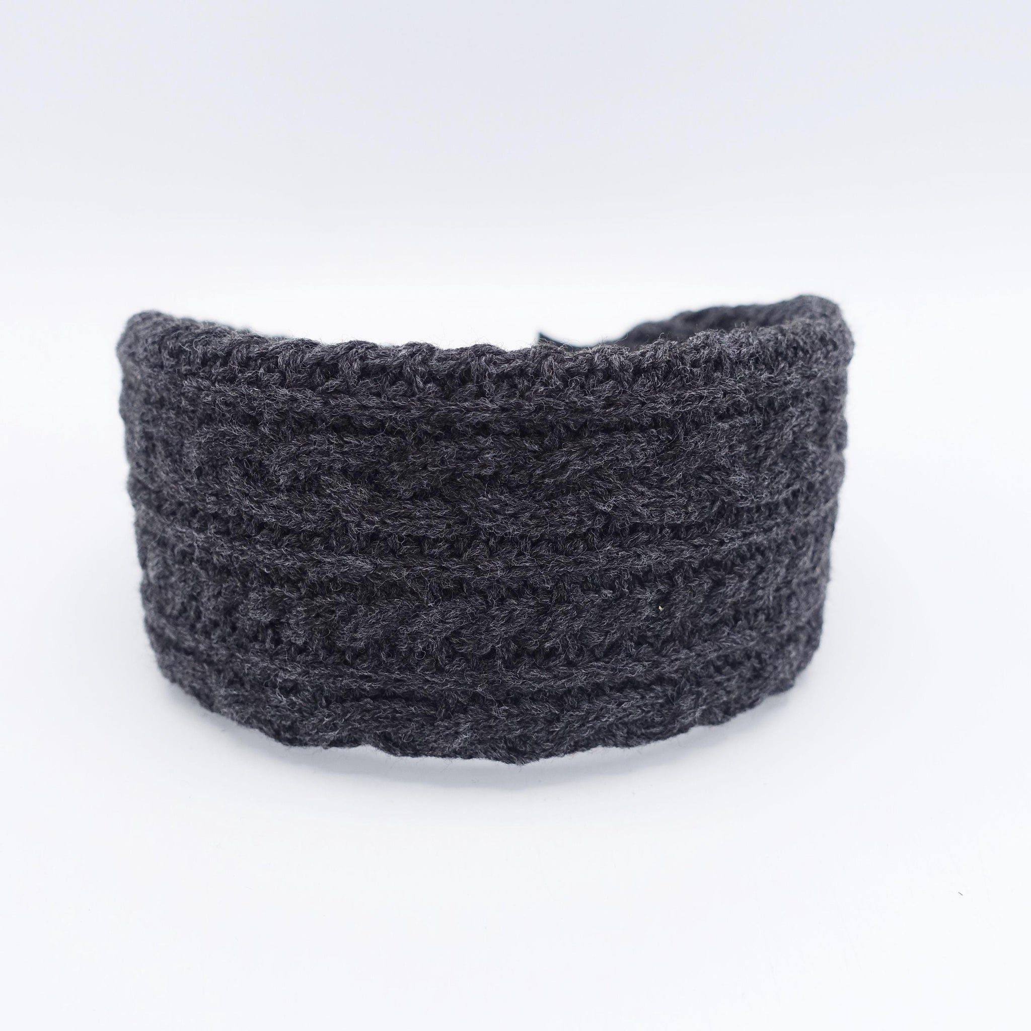 wool knit Headband: cable knit style Winter hair accessory