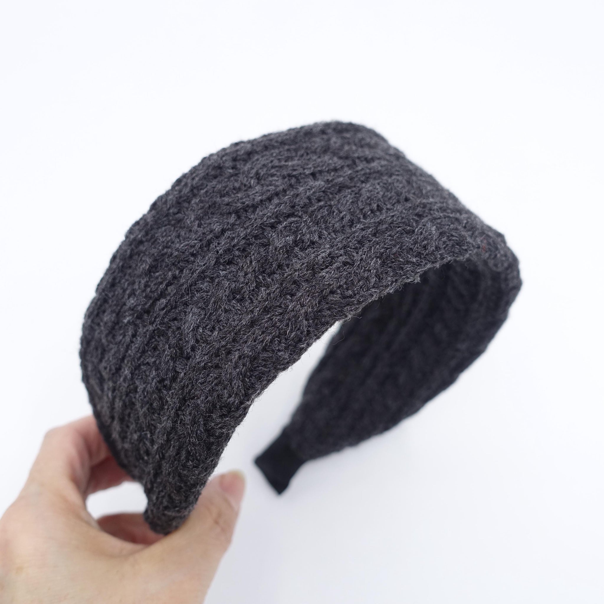 wool knit Headband: cable knit style Winter hair accessory