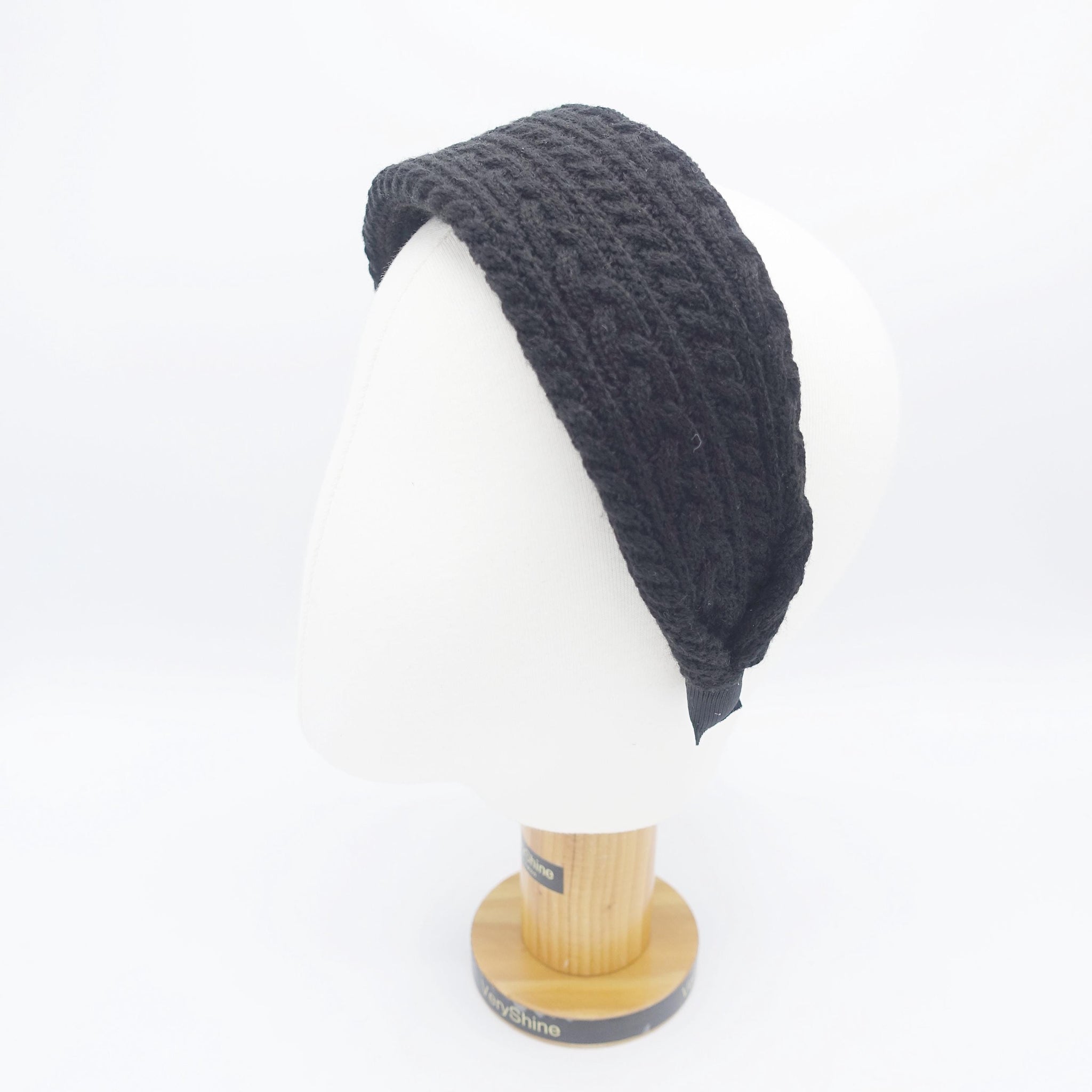 wool knit Headband: cable knit style Winter hair accessory