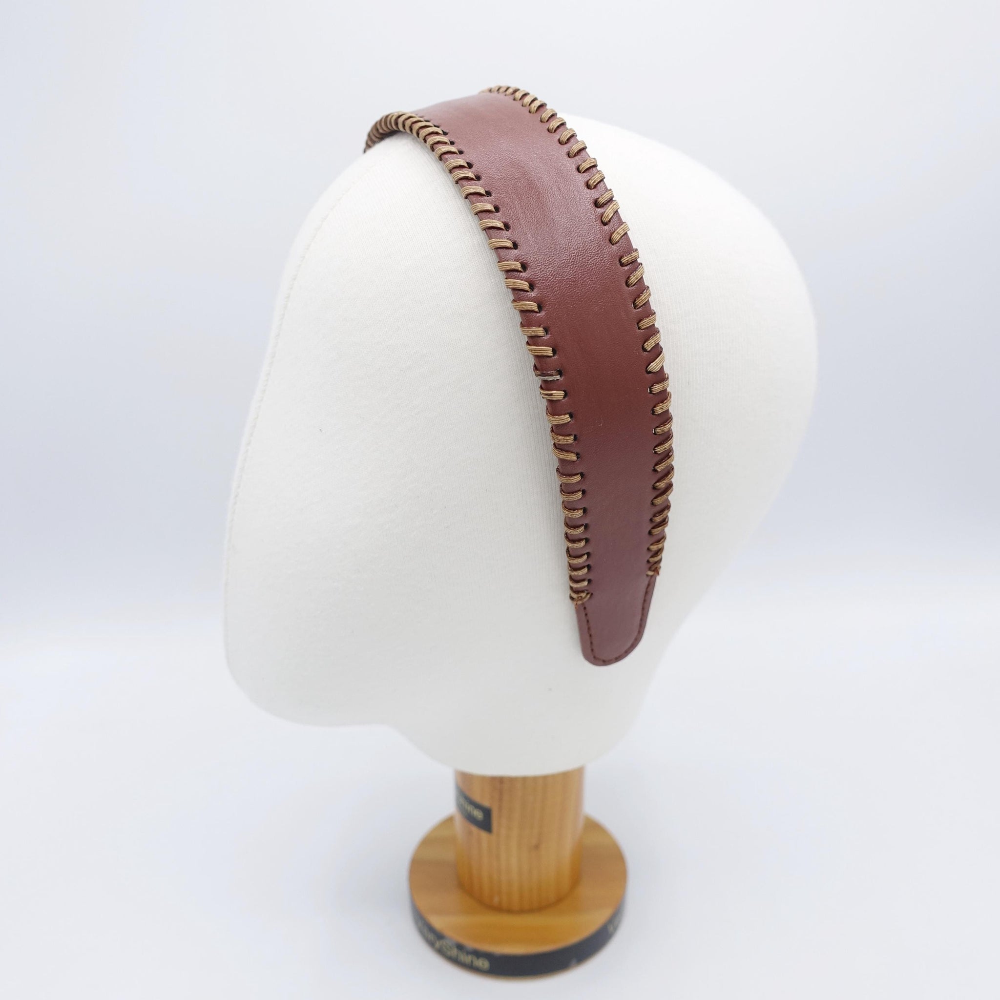 faux leather headband: laced edge hair accessory