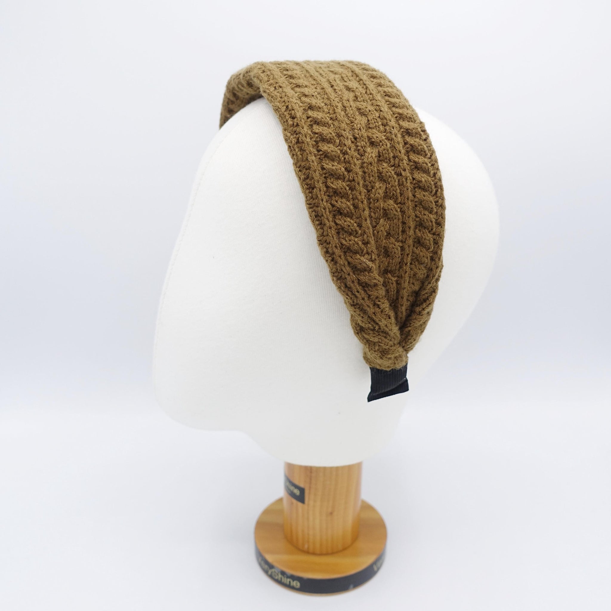 wool knit Headband: cable knit style Winter hair accessory