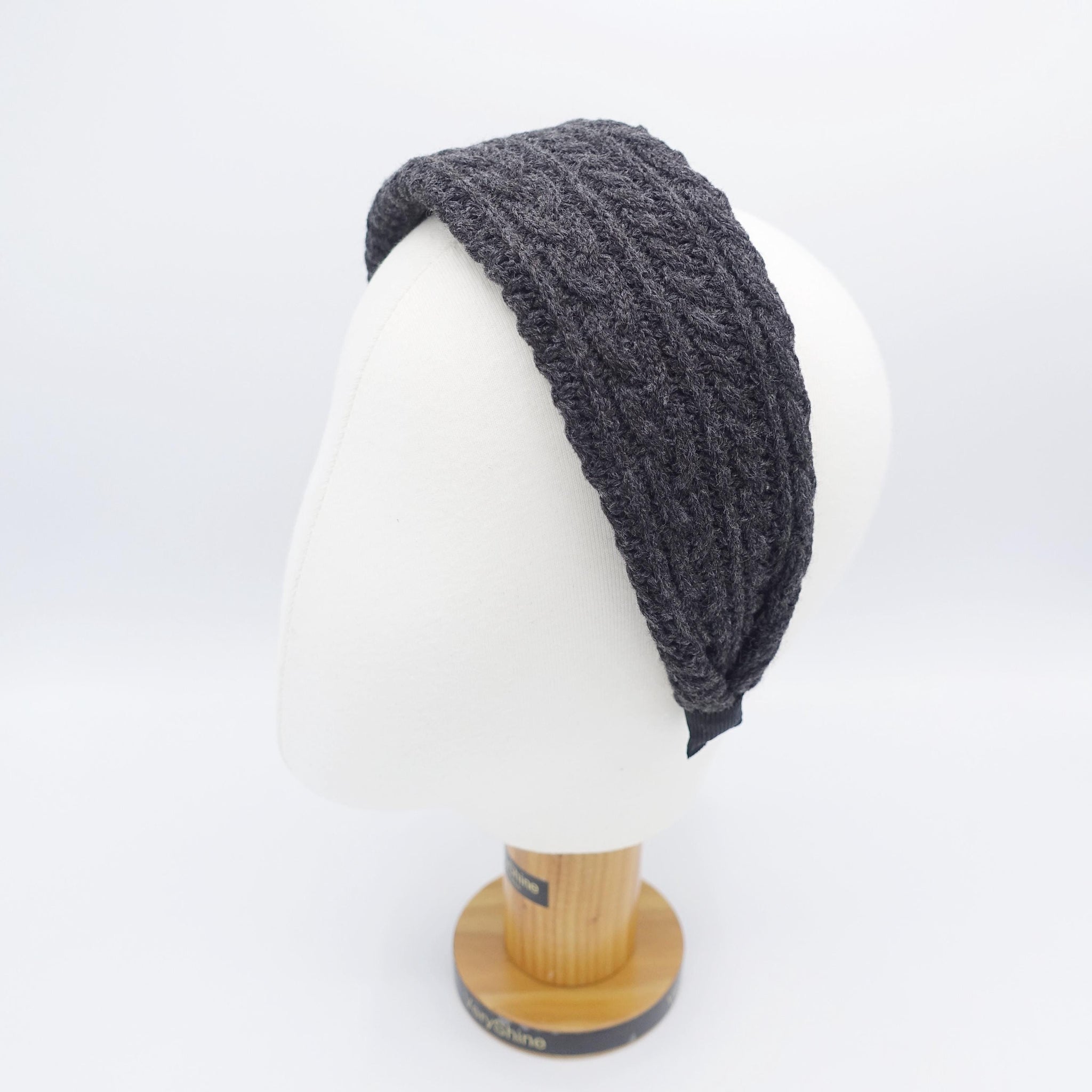 wool knit Headband: cable knit style Winter hair accessory