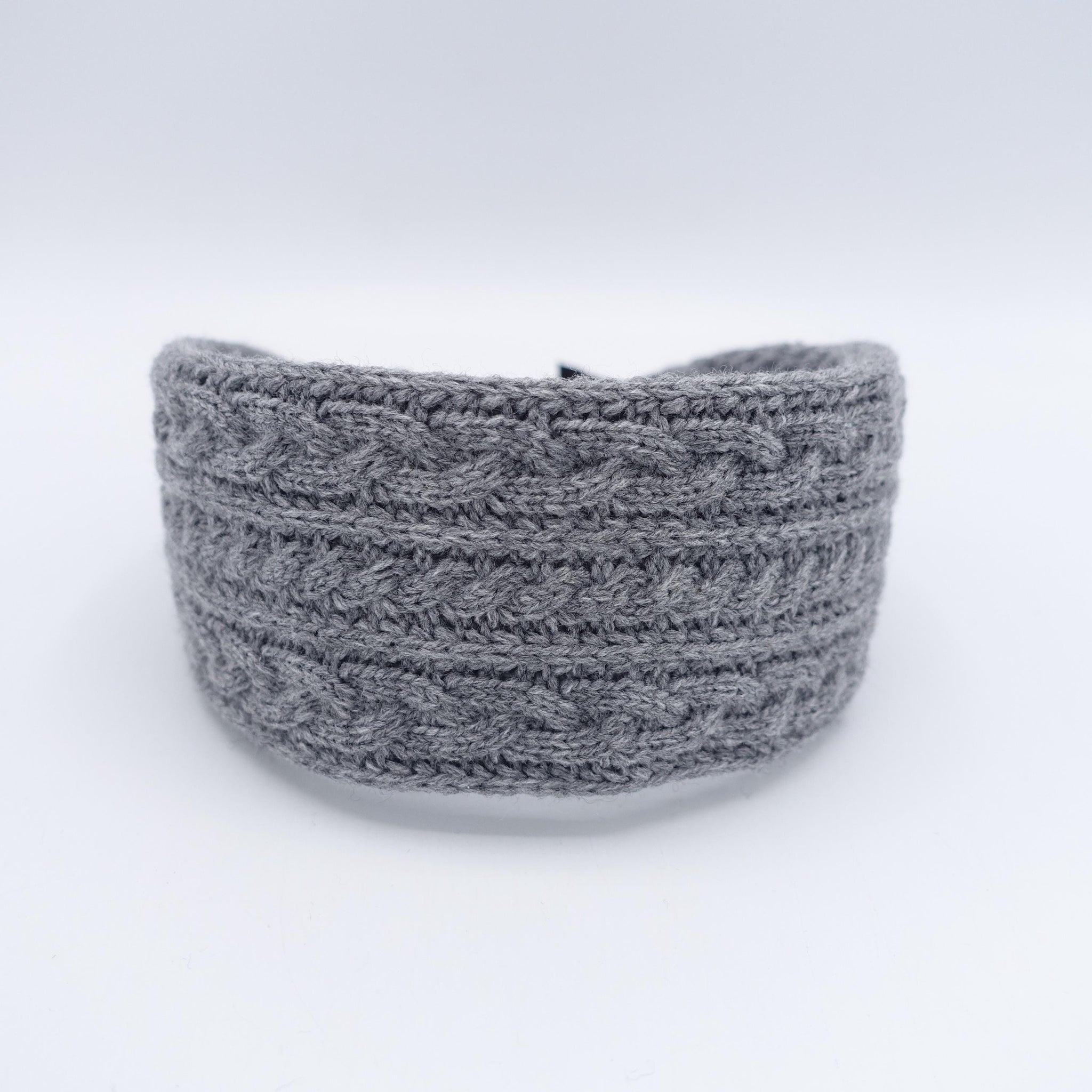 wool knit Headband: cable knit style Winter hair accessory