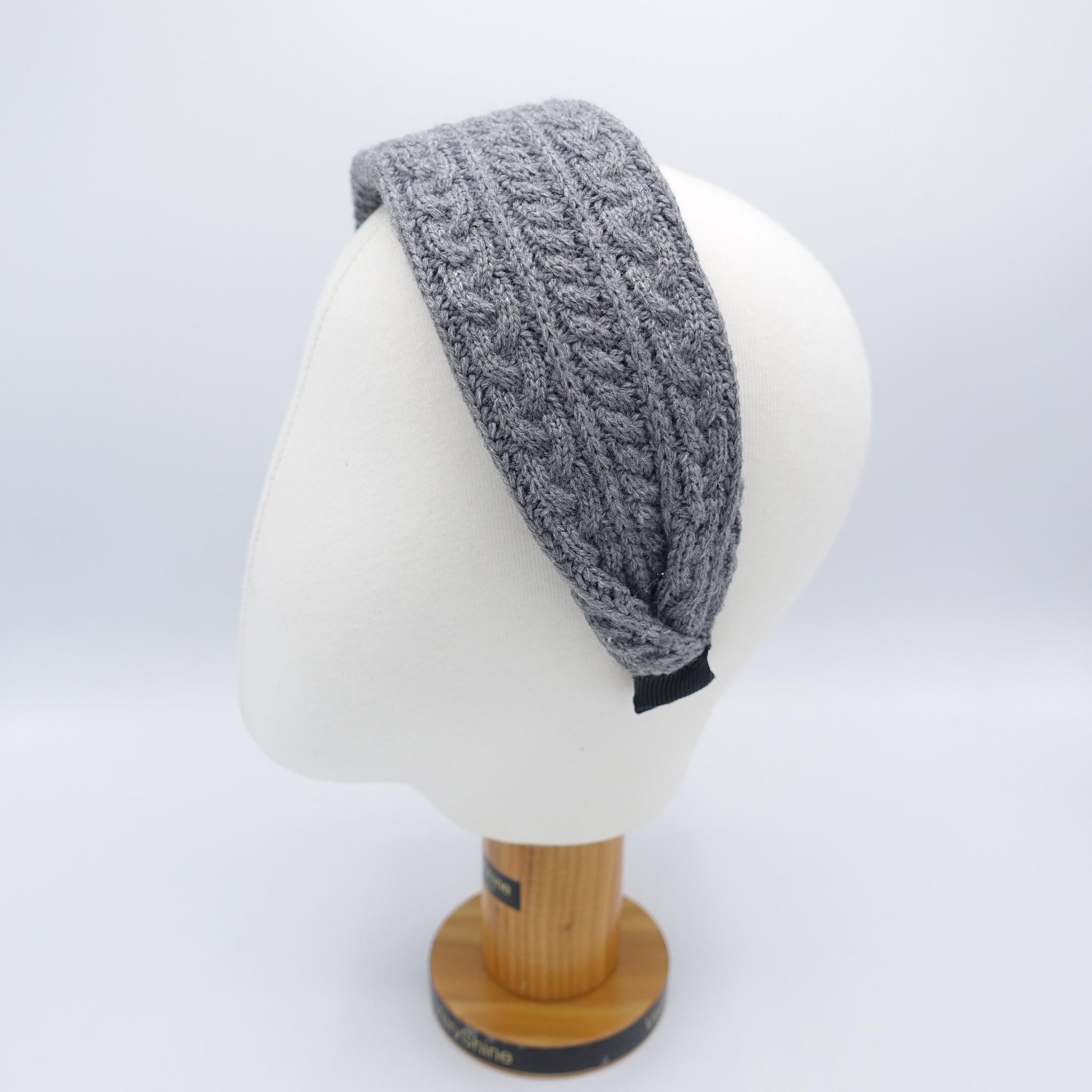 wool knit Headband: cable knit style Winter hair accessory