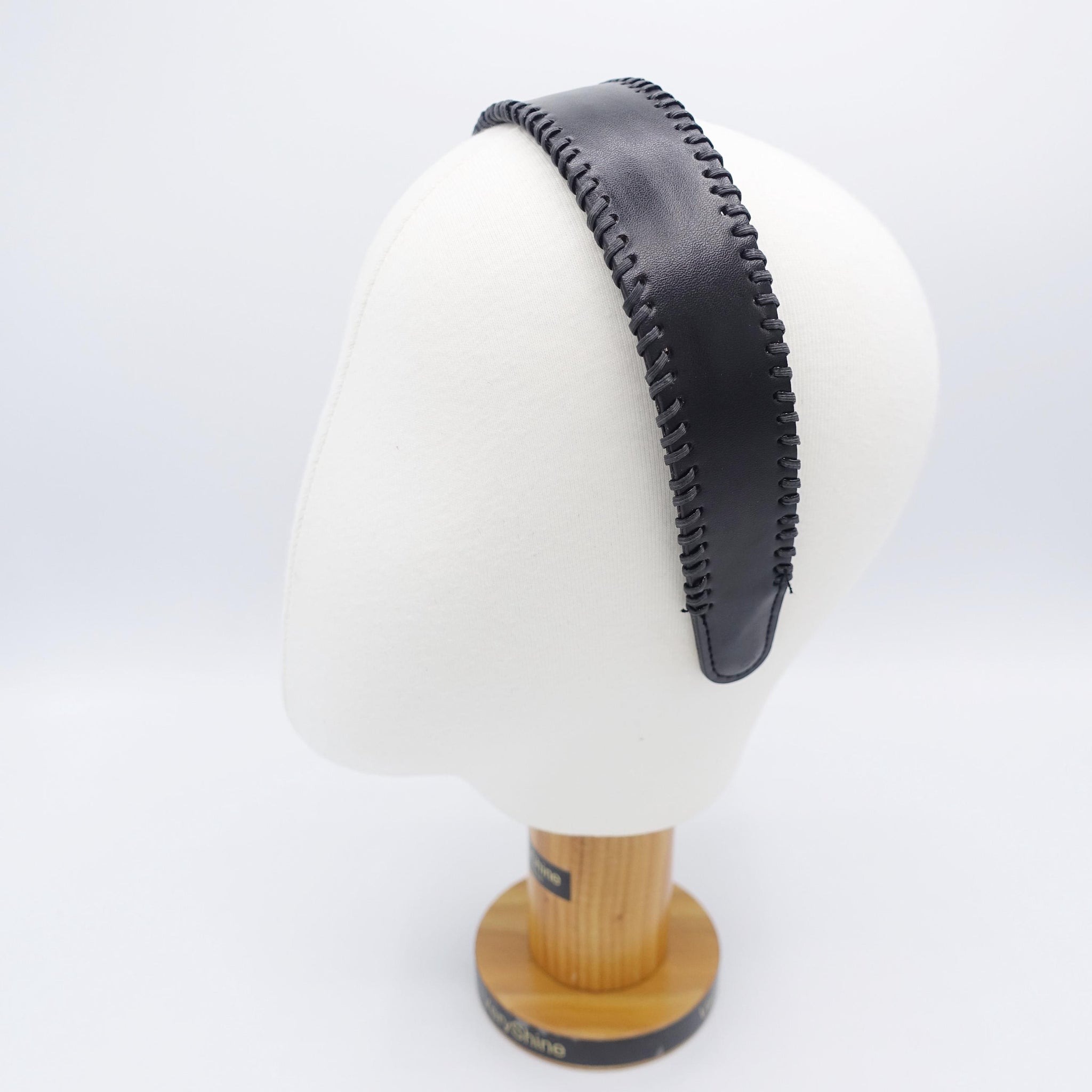 faux leather headband: laced edge hair accessory