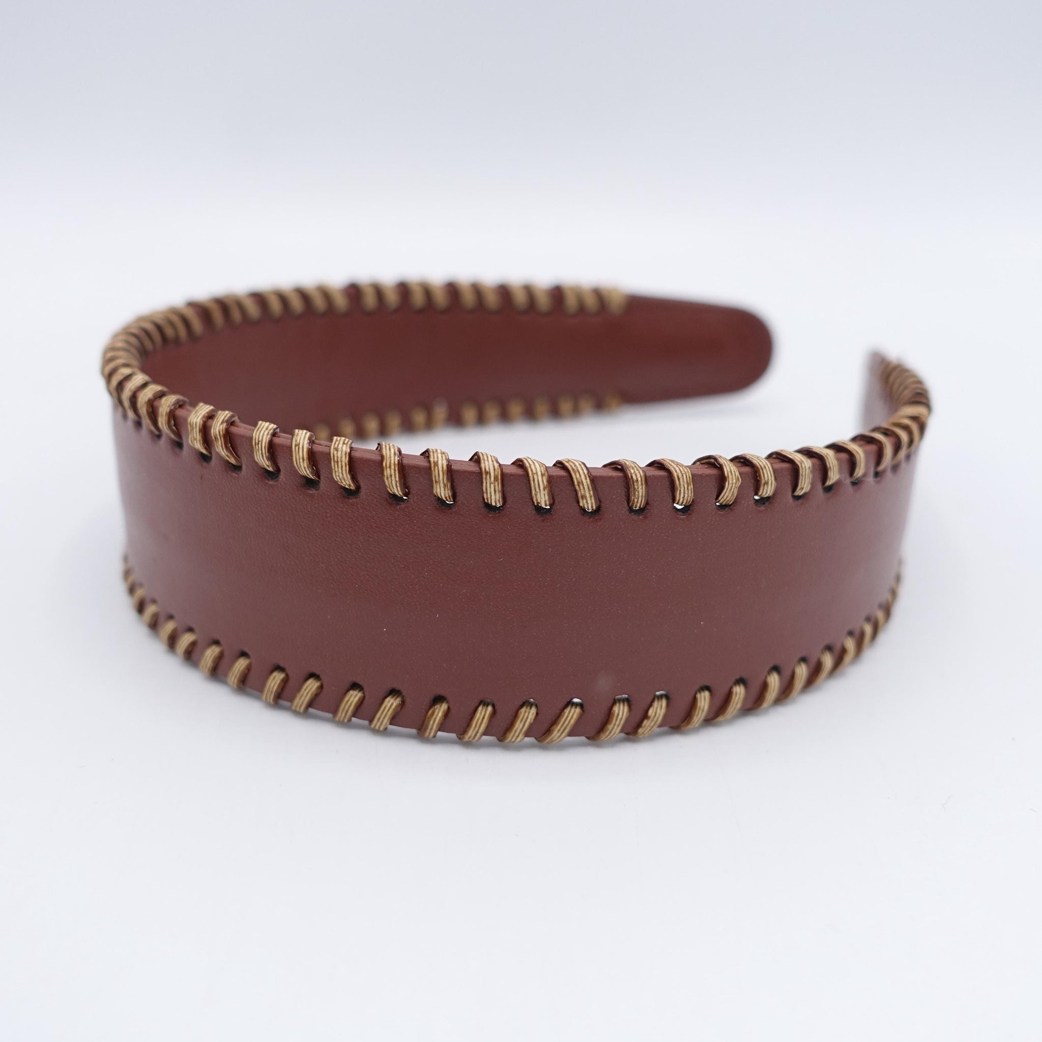 faux leather headband: laced edge hair accessory