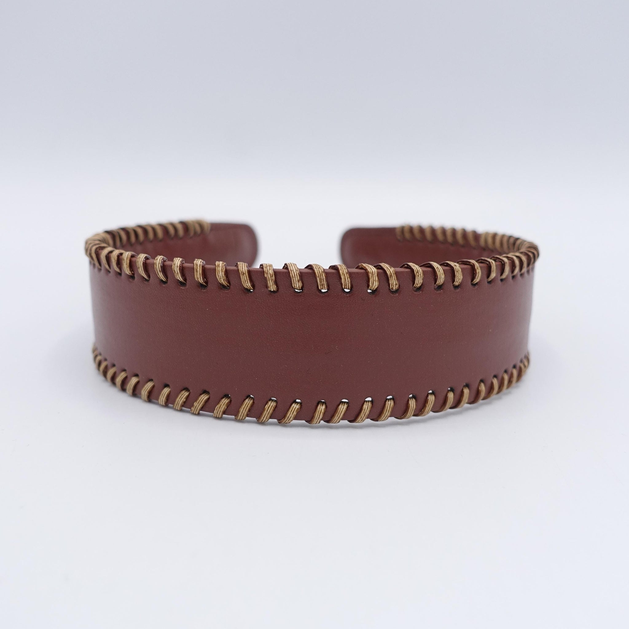faux leather headband: laced edge hair accessory