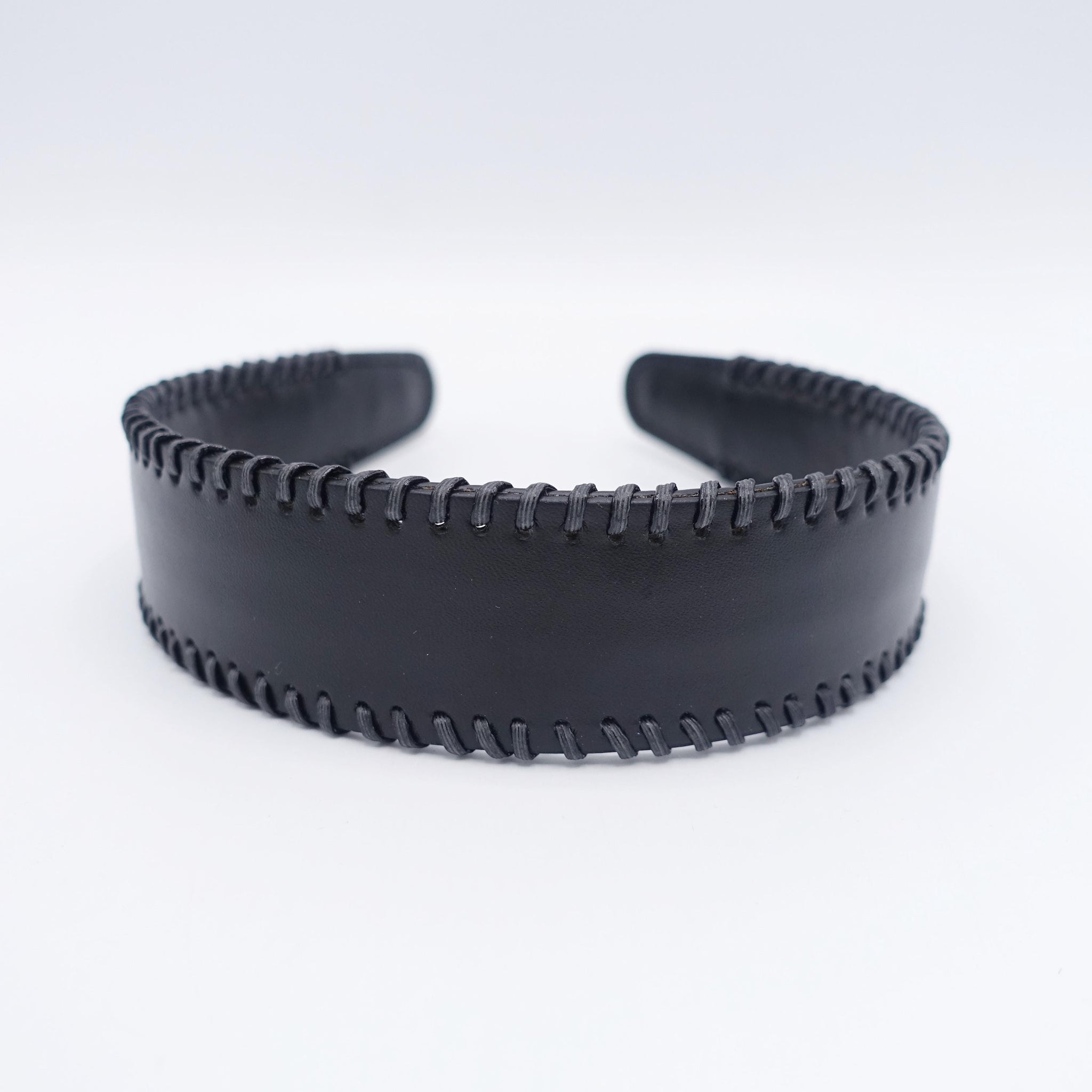 faux leather headband: laced edge hair accessory