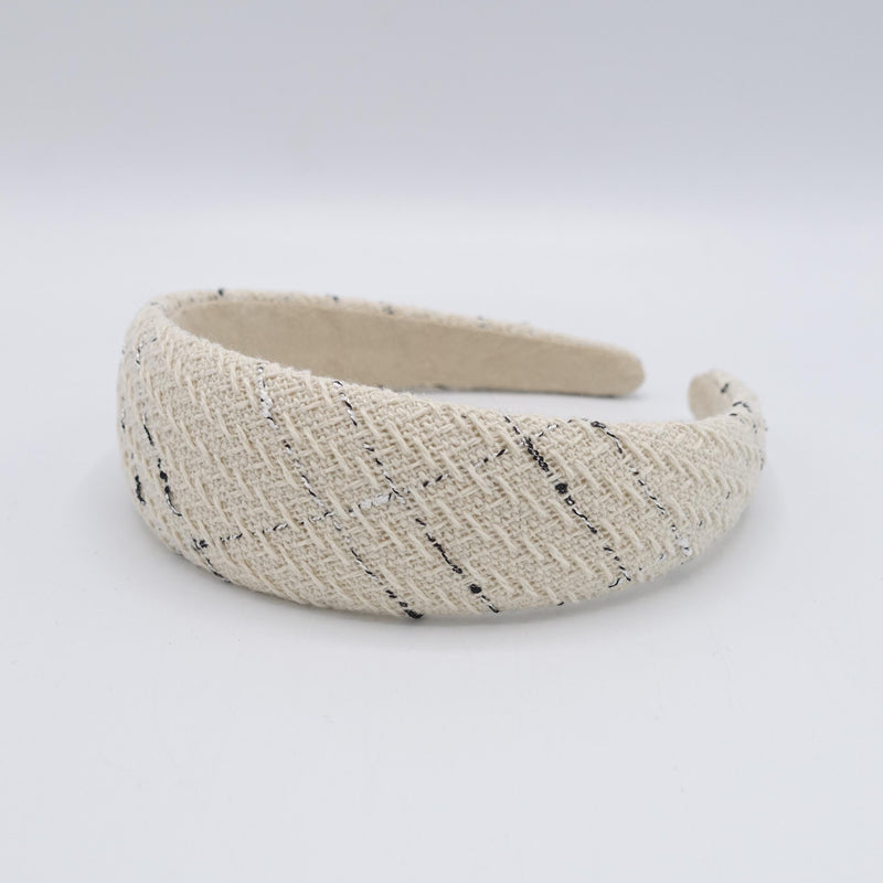 tweed heaband; minimal check pattern