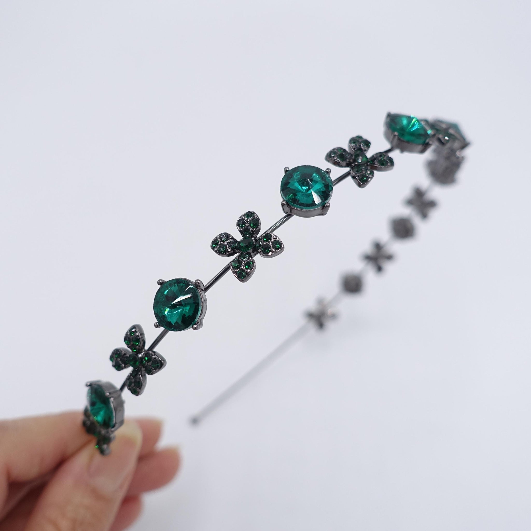 Floral rhinestone headband, dazzling event hairband