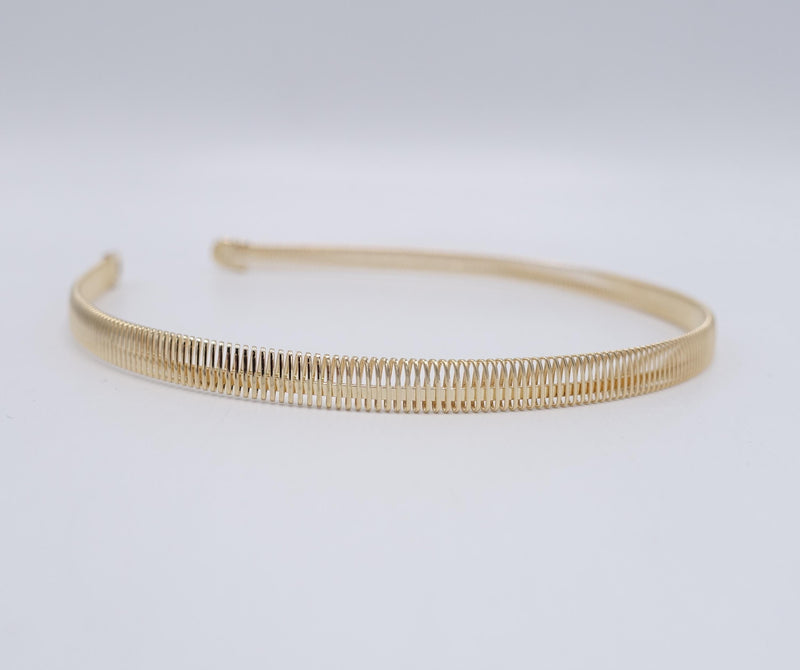 Metal headband: elastic spring, metal ending cap