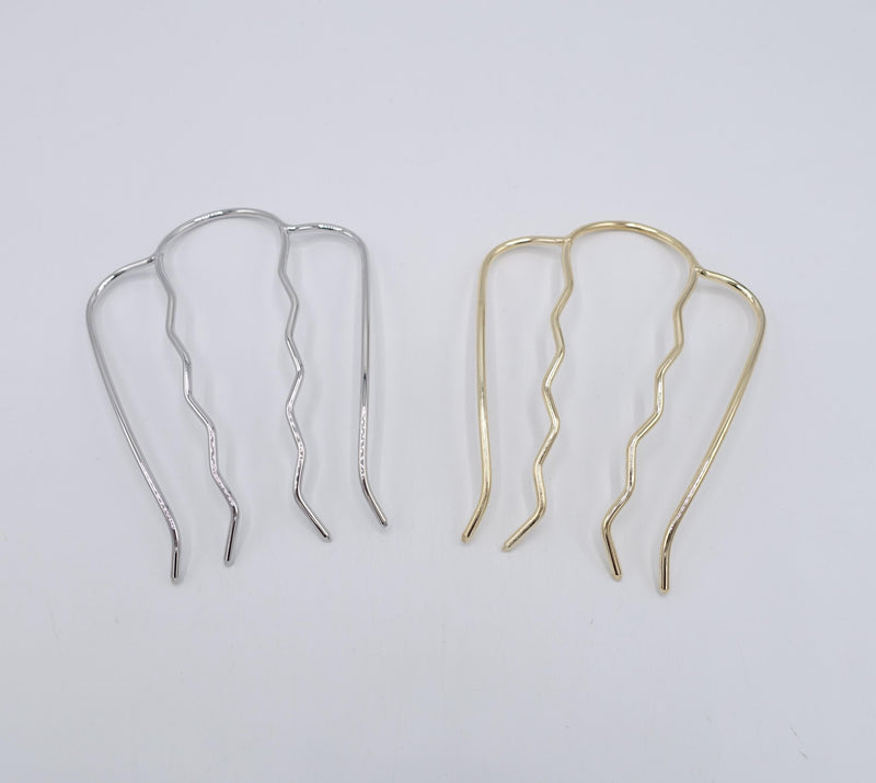 Metal 4 Prong hair fork: Wave Design for All-Day Hold