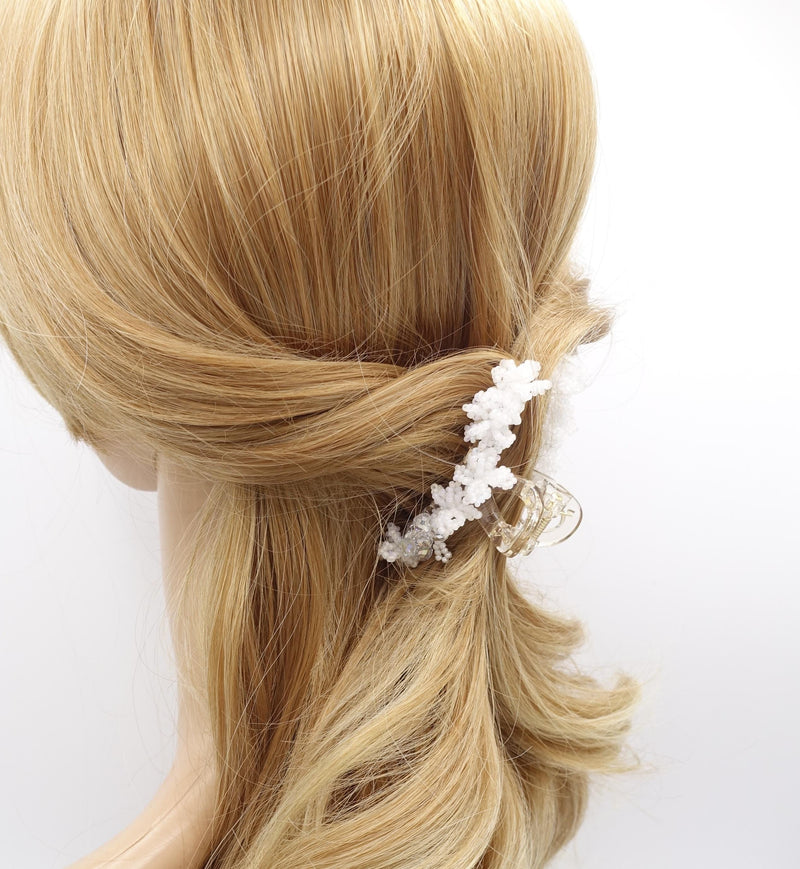 bridal hair claw: pearl beads beaded