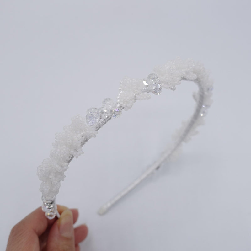 beads beaded headband : bridal hair accessory