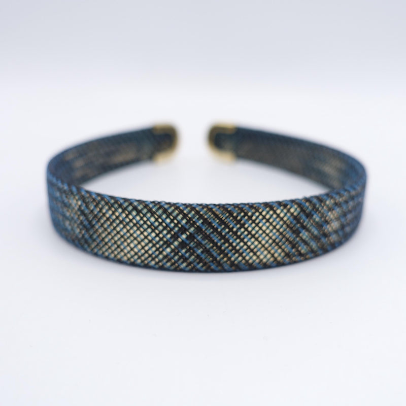 Printed Metal Mesh Headband for Women | Textured Metallic Hair Hoop | | Trendy Modern Headpiece Gift for Her