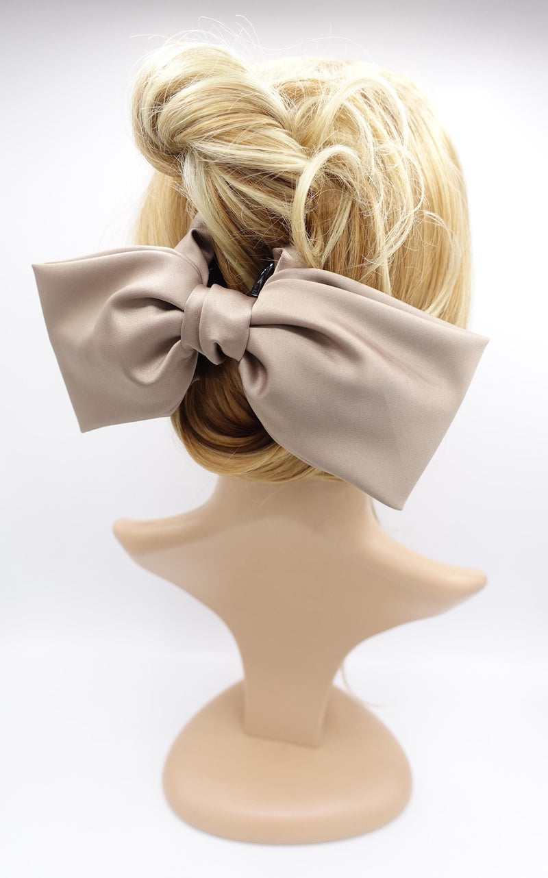 Oversized Satin Bow Hair Claw Clip, Elegant Jaw Clip for Women, 2-in-1 Design