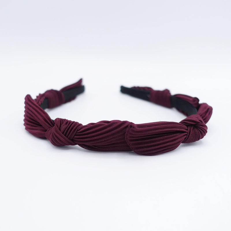 Pleated Bow Headband for Women, Knotted Fabric Headband, Comfortable Steel Frame Hairband, Korean Hair Accessory
