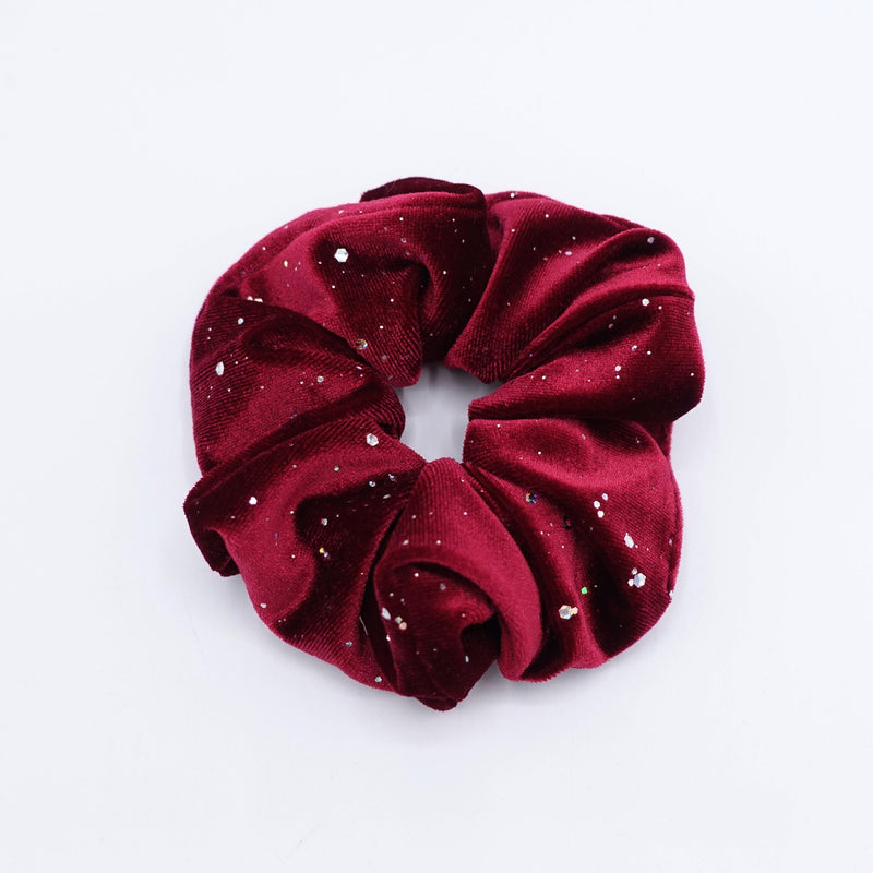 Sparkle Velvet Scrunchie – Rhinestone Glitter Hair Tie for Women