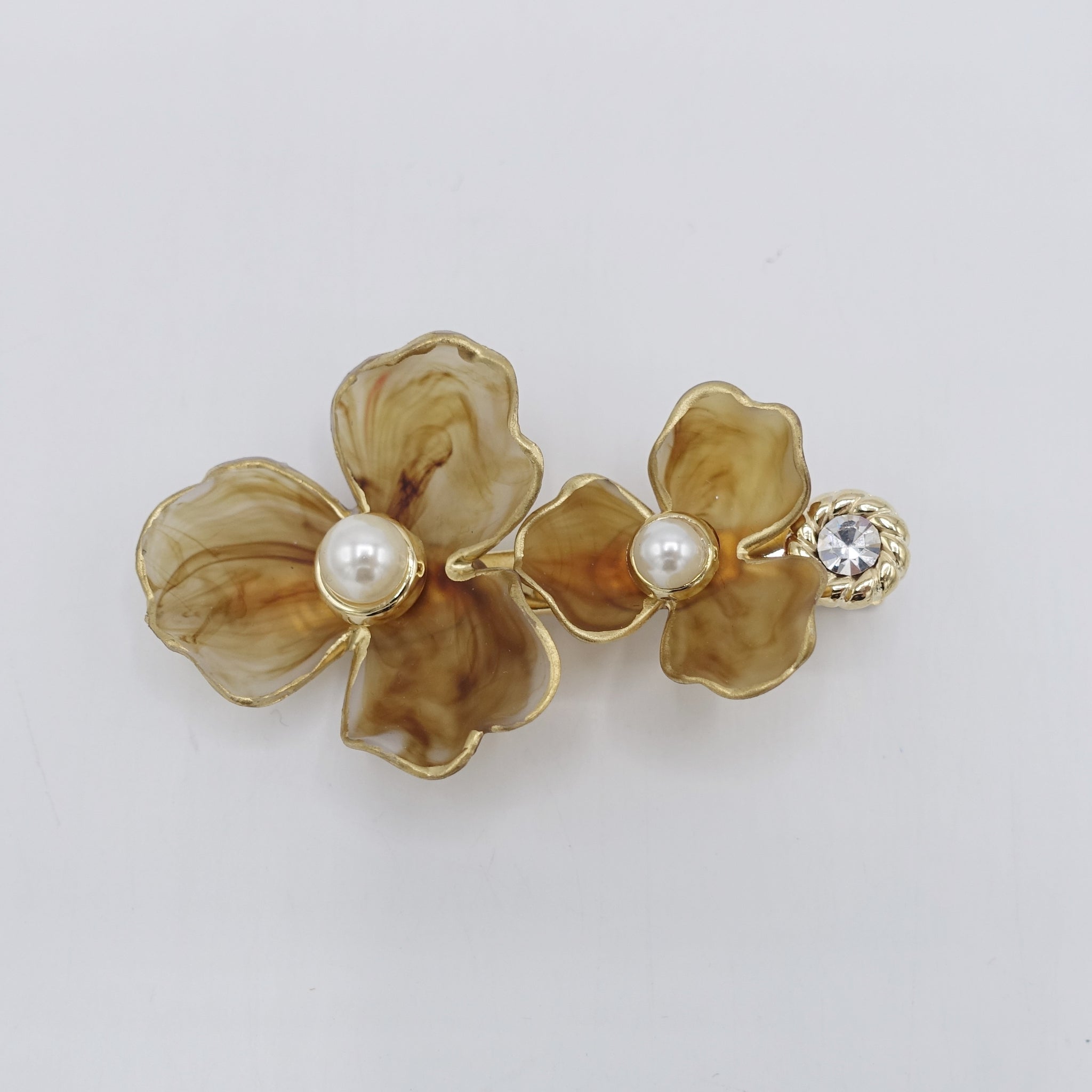 pearl flower hair clip for women