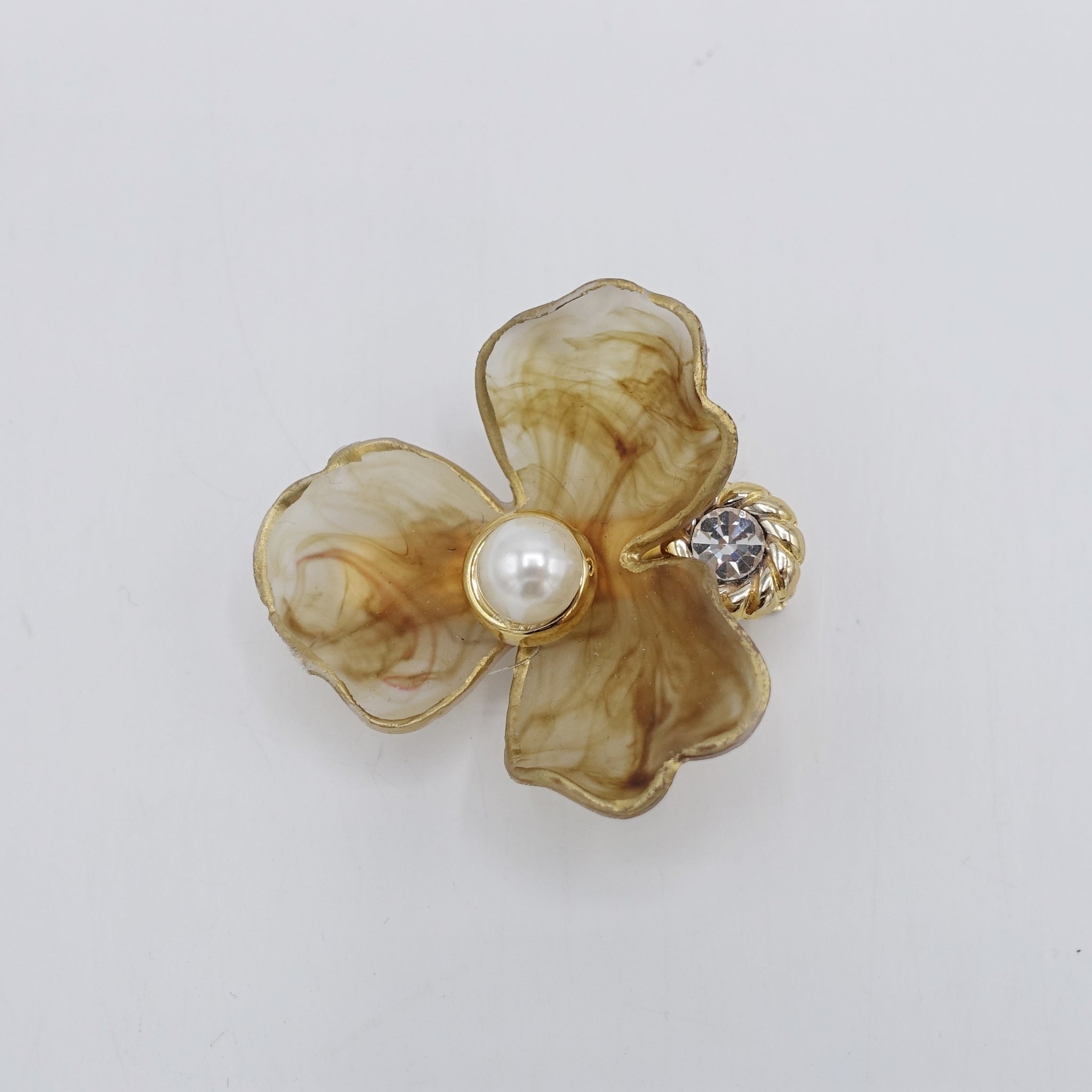 pearl flower hair clip for women