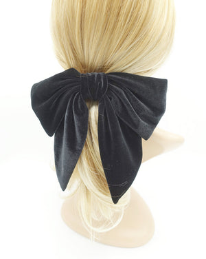VeryShine Barrette (Bow) Black velvet hair bow pointed big bow stylish women hair accessory for women