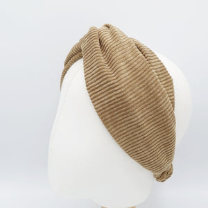 VeryShine Camel corduroy cross turban headband Autumn basic casual hairband for women