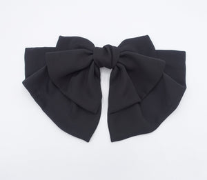 veryshine.com Barrette (Bow) Black flair hair bow, large hair bow, chiffon hair bow for women
