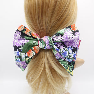 veryshine.com Barrette (Bow) Black glam floral hair bow, large floral hair bow, floral hair bows for women