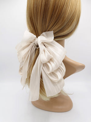 veryshine.com Barrette (Bow) Black organza loop hair bow, drape hair bow, feminine hair accessory for women