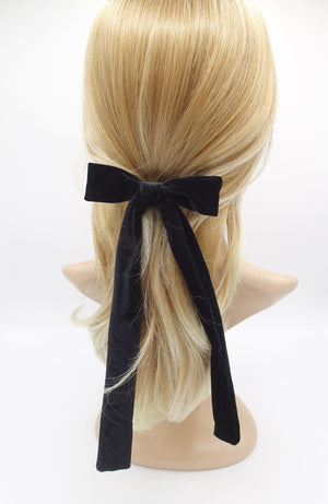 veryshine.com Barrette (Bow) Black vevlet long tail bow barrette, velvet bow barrette, long tail hair barrette