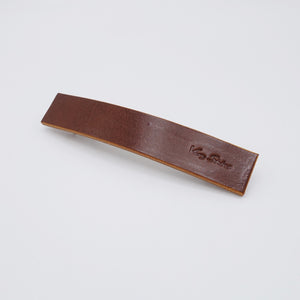 veryshine.com Barrette (Bow) Brown leather hair barrette, authentic leather barrette, classic hair accessory for women