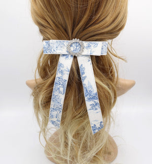 veryshine.com Barrette (Bow) circle circle rhinestone hair bow, forest pattern hair bow, cotton hair bow for women