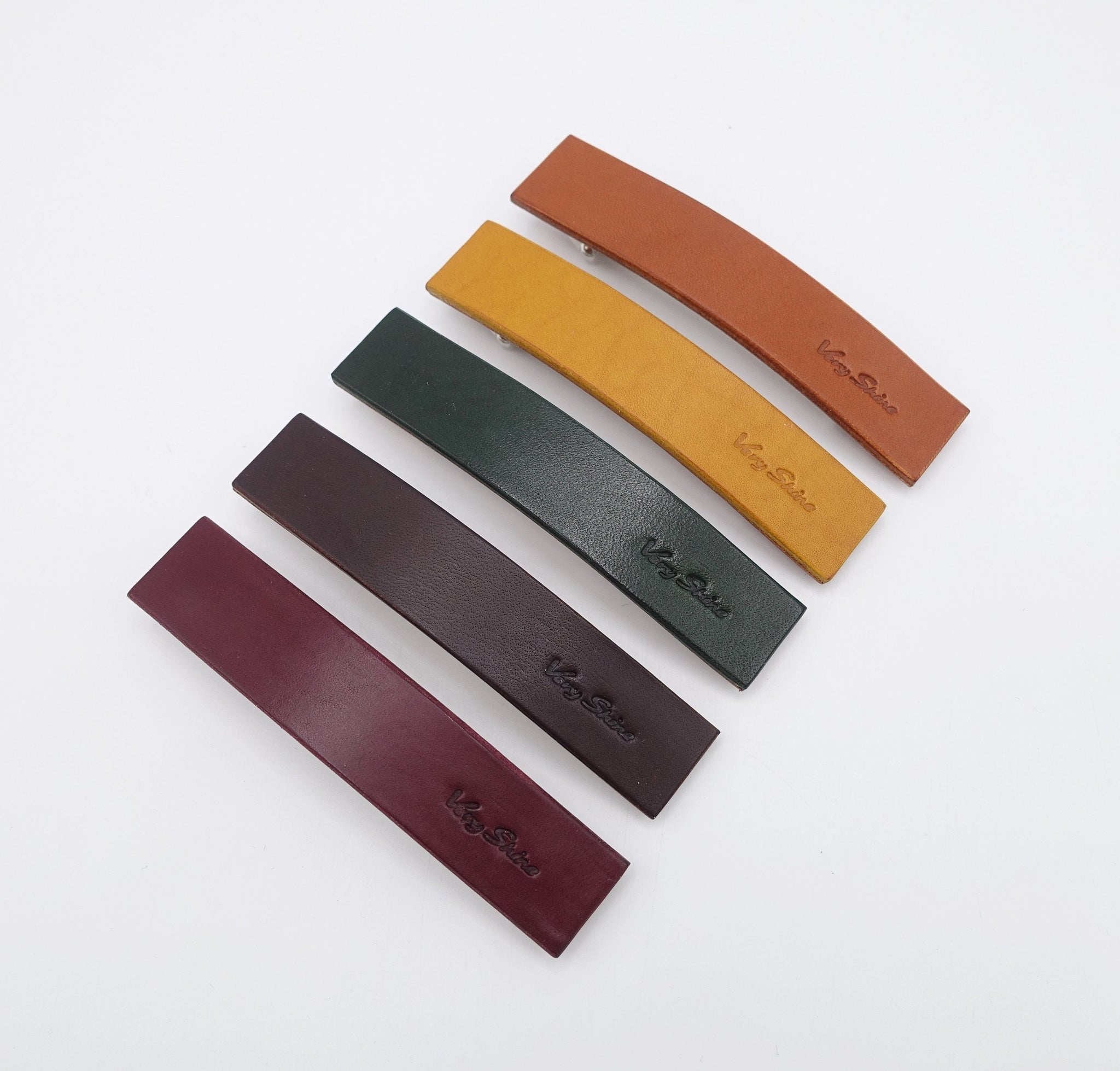 veryshine.com Barrette (Bow) color leather barrette, authentic leather barrette, classic hair accessory for women