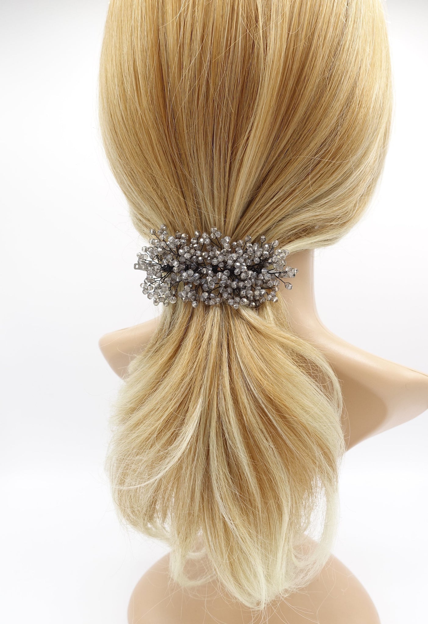 veryshine.com Barrette (Bow) Crystal beads wired flower hair barrette, special event hair barrette for women