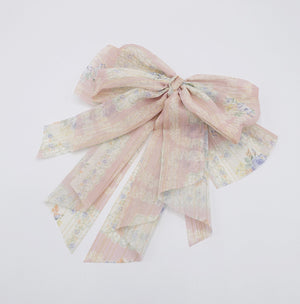 veryshine.com Barrette (Bow) floral hair bow, golden glitter hair bow, chiffon hair bows for women
