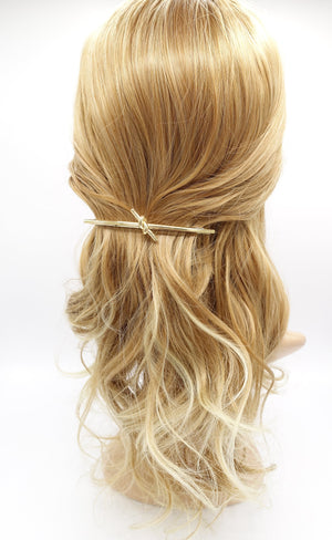 veryshine.com Barrette (Bow) Gold A metal hair barrette, brass hair barrette, metal knot barrette