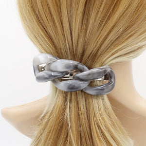 veryshine.com Barrette (Bow) Gray acrylic chain hair barrette