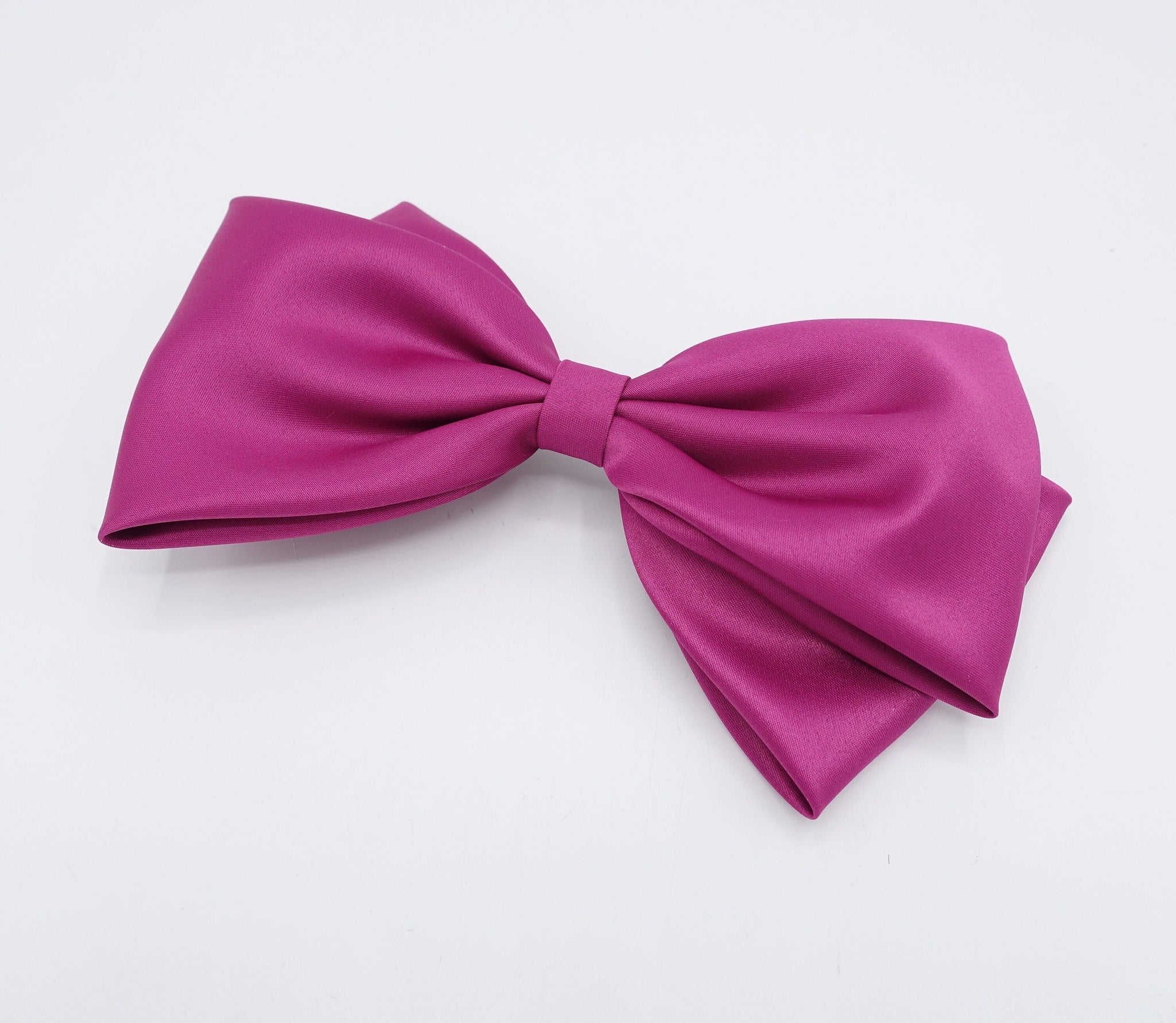 veryshine.com Barrette (Bow) Hot pink large satin hair bow, basic style hair bow for women