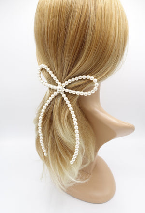 veryshine.com Barrette (Bow) large bow pearl bow barrette, pearl ribbon bow barrette for women