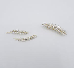 veryshine.com Barrette (Bow) leaf hair barrette, pearl hair clip for women