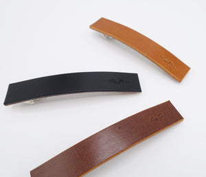 veryshine.com Barrette (Bow) leather hair barrette, authentic leather barrette, classic hair accessory for women