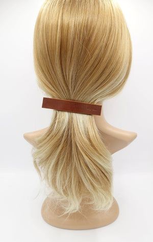 veryshine.com Barrette (Bow) leather hair barrette, authentic leather barrette, classic hair accessory for women