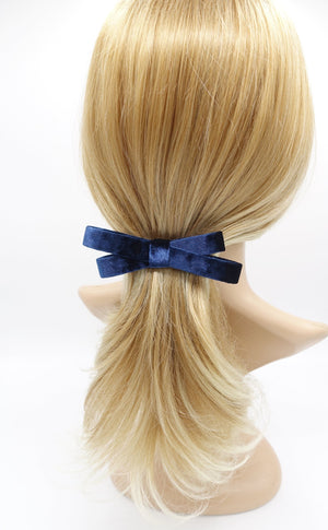 veryshine.com Barrette (Bow) Navy velvet bow barrette, velvet ribbon barrette, hair accessory shop for women