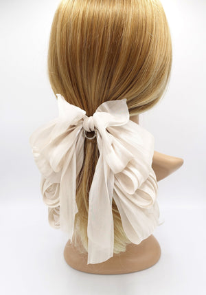 veryshine.com Barrette (Bow) organza loop hair bow, drape hair bow, feminine hair accessory for women